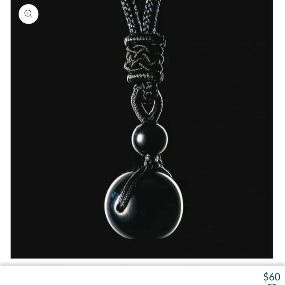 Elegant Black Obsidian Necklace - Picture 4 of 6